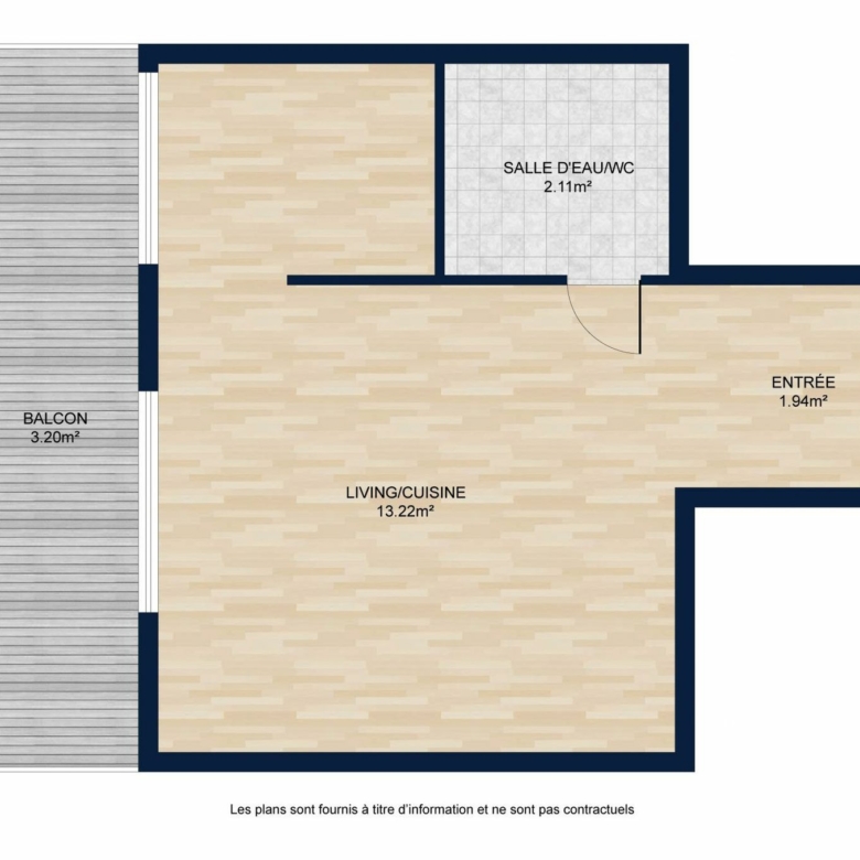 Agréable studio de 17m² – Dernier étage dans le 19ème