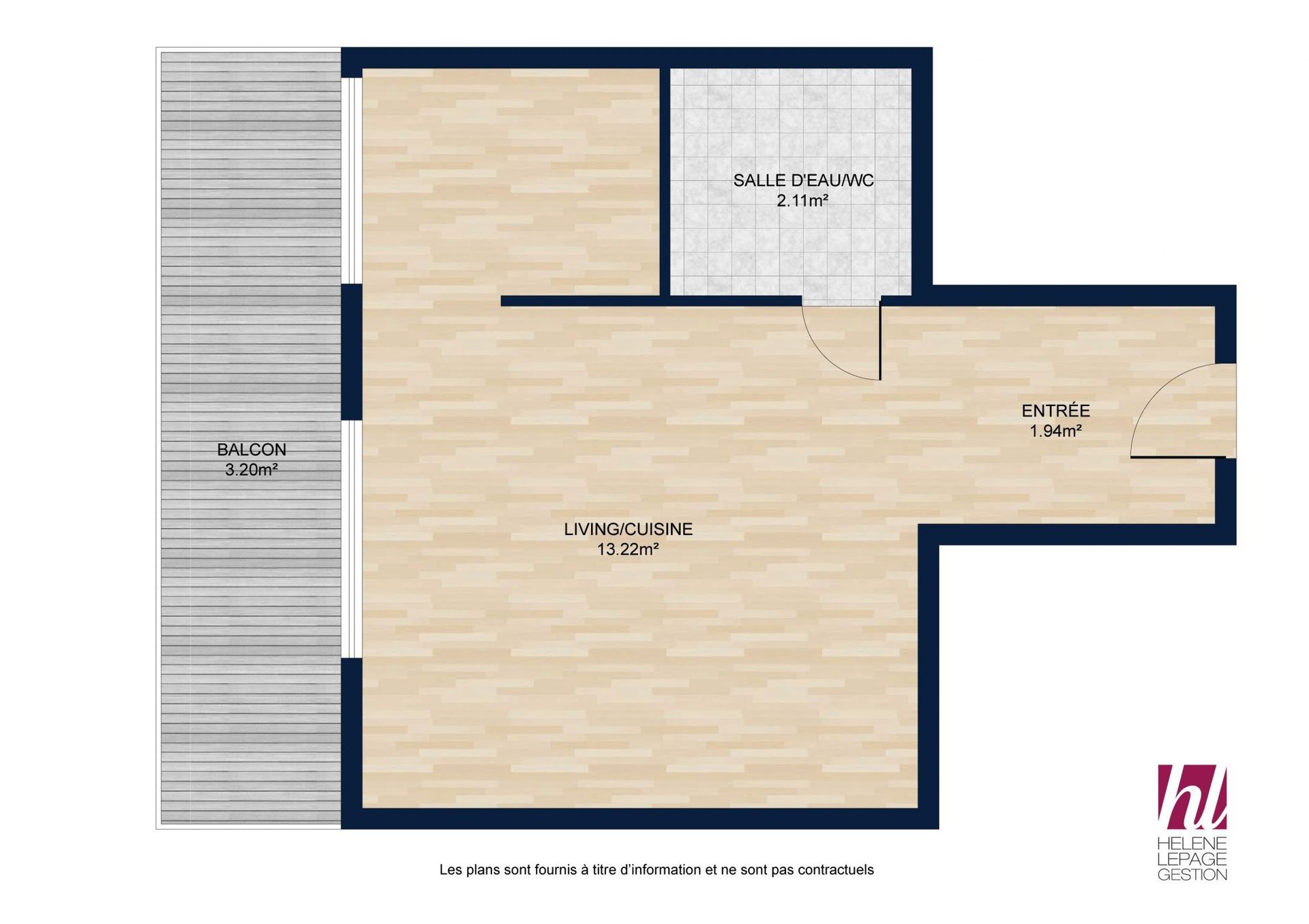 Agréable studio de 17m² – Dernier étage dans le 19ème