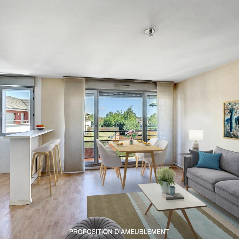 Moderne T2 de 46m² – Balcon et vue dégagée à Chelles