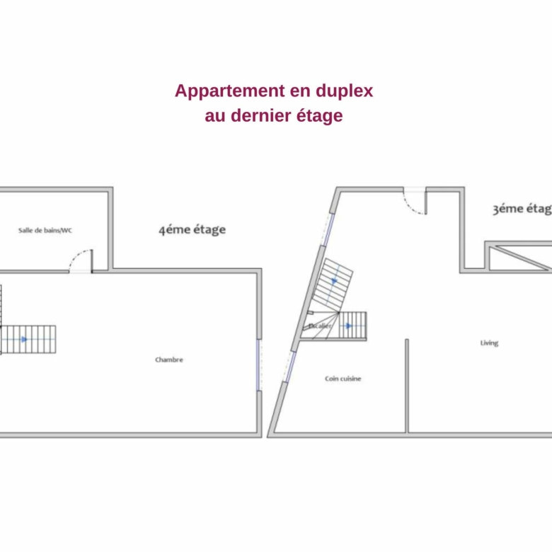 A LOUER – Coup de cœur en duplex au Village – T2 de 69m²