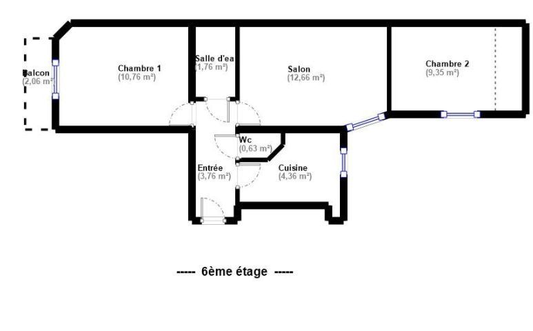 Très beau T3 de 43m² – Entièrement rénové, situé aux Lilas