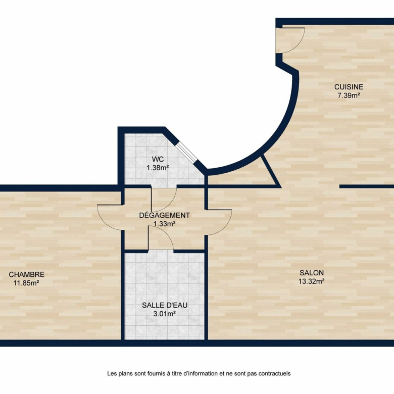 Beau T2 de 38m² – Refait à neuf dans le 19ème