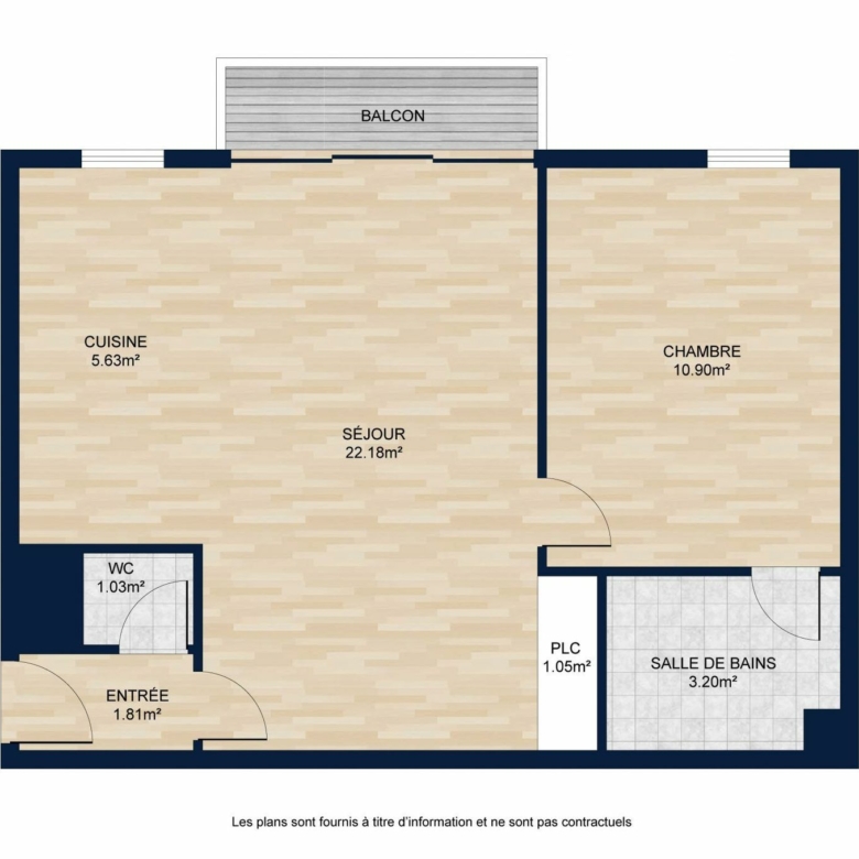 Moderne T2 de 46m² – Balcon et vue dégagée à Chelles