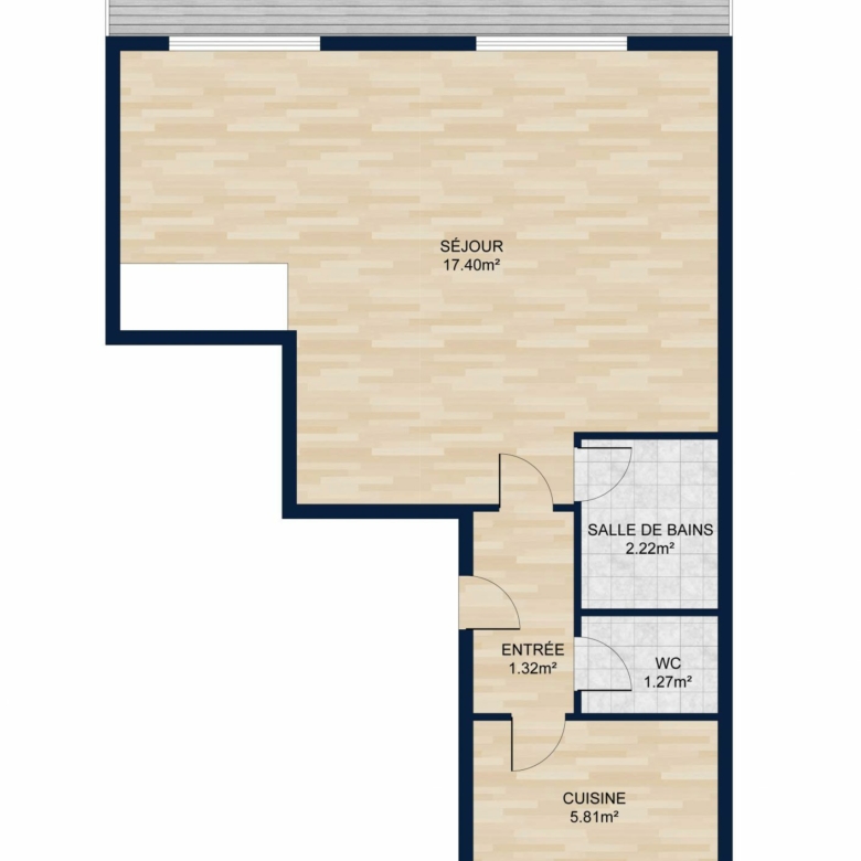 Lumineux studio de 28m² – Avec balcon dans le 15ème