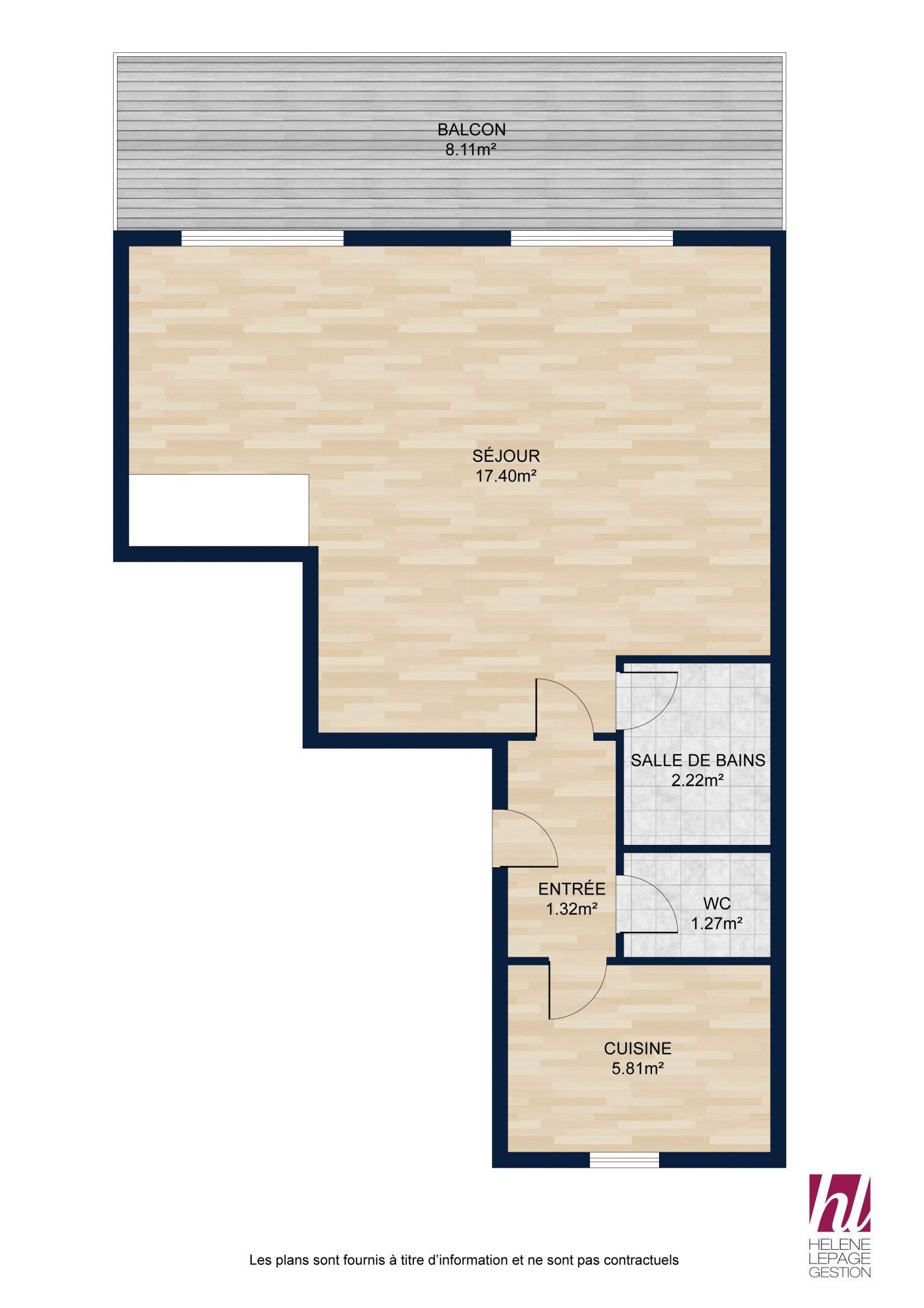 Lumineux studio de 28m² – Avec balcon dans le 15ème