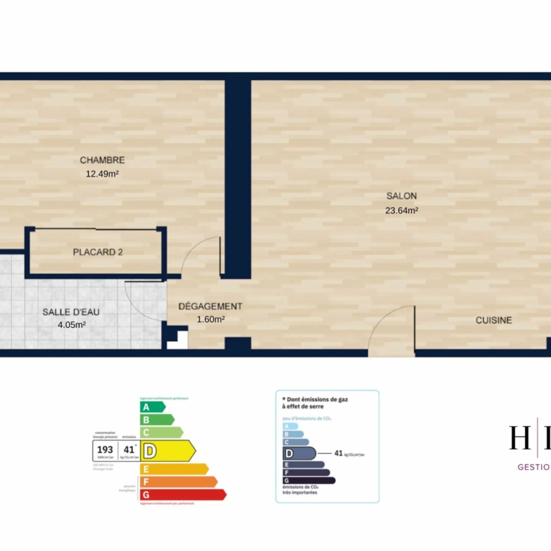 A VENDRE – Appartement T2 – 42 m² – Paris 15 (Rue du Commerce) – Calme absolu sur cour