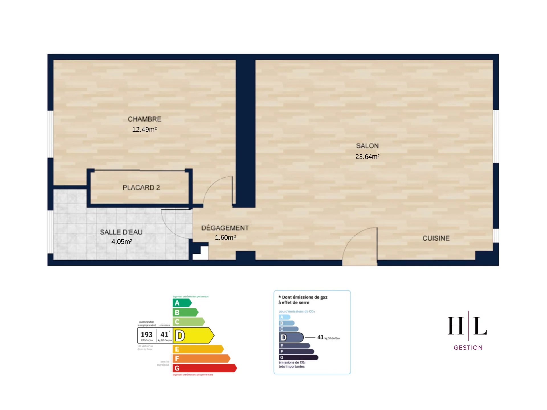 A VENDRE – Appartement T2 – 42 m² – Paris 15 (Rue du Commerce) – Calme absolu sur cour