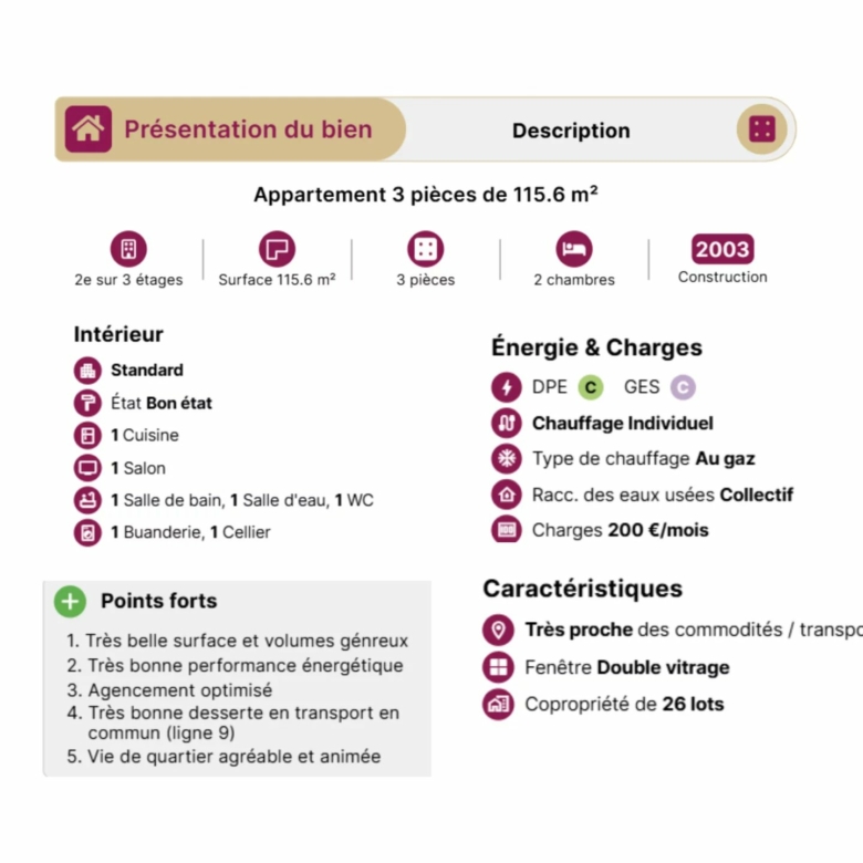 Appartement T3 de 115m² aux beaux volumes à Montreuil