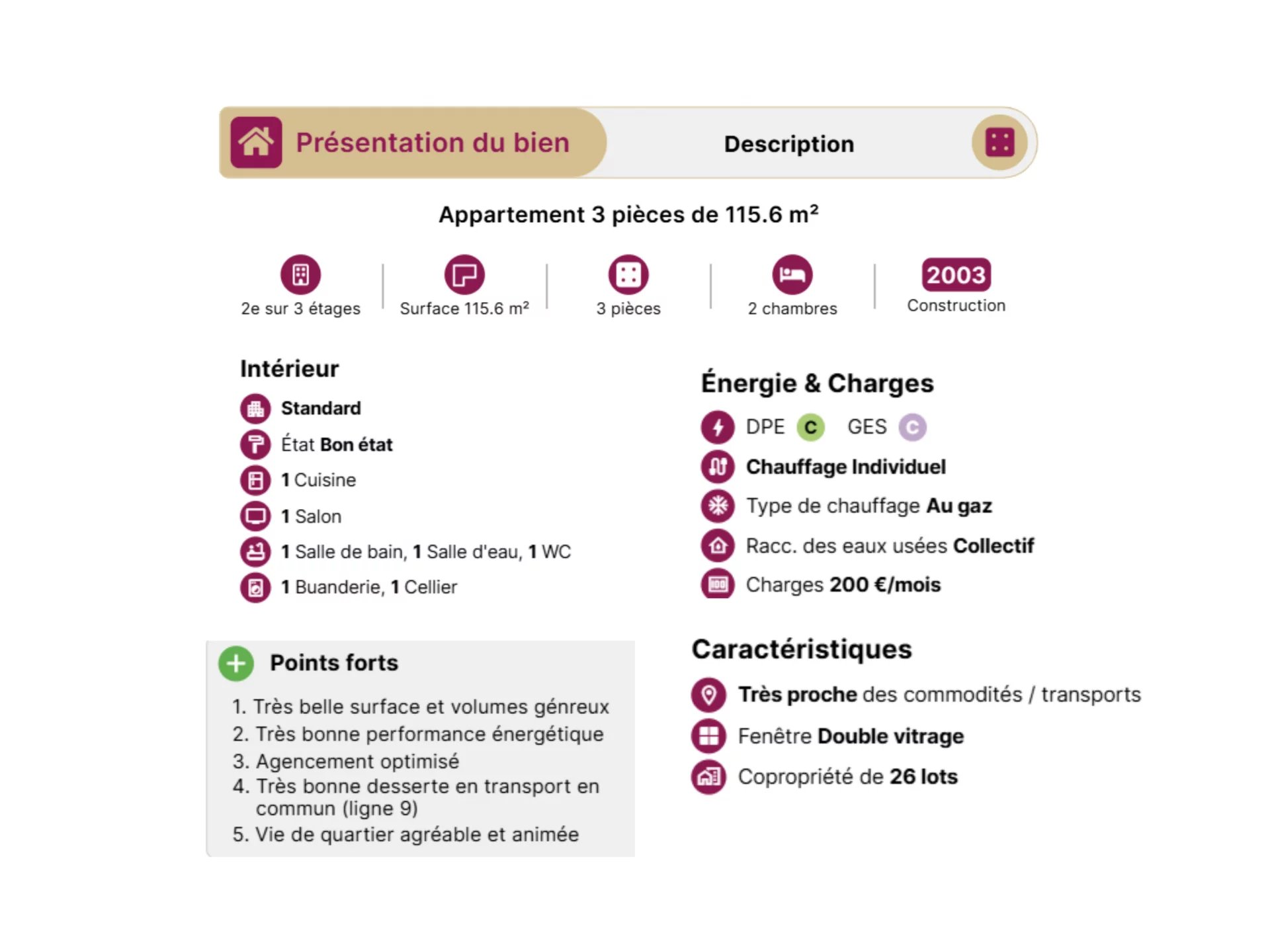 Appartement T3 de 115m² aux beaux volumes à Montreuil